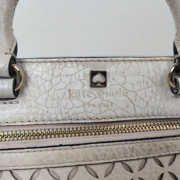 FLAWS Kate Spade Looloo Perri Lane Bubbles Crossbody Taupe Leather Bag - Picture 2 of 16